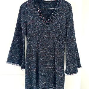 Zara mini dress in tweed navy in xs